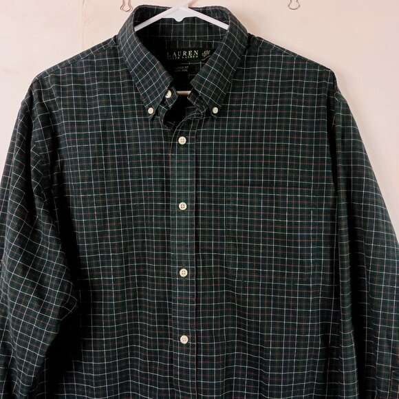 Lauren Ralph Lauren Mens Classic Fit Non Iron Plaid Shirt Size XL Preppy Casual - Picture 1 of 7